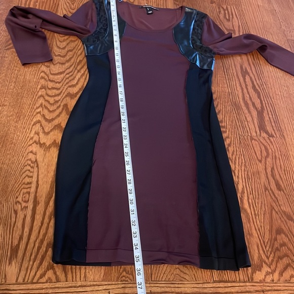 Victoria Secret midweight bodycon mini dress / faux leather / lace accents Med - Picture 13 of 13
